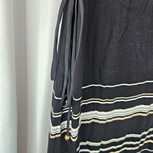 White House Black Market Stylish Bohemian Women's Black Striped Maxi Skirt - M - Picture 4 of 4